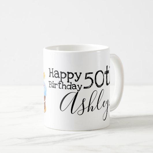 Aangepaste 50e verjaardag mok (Voorkant rechts)