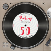 Aangepaste 50e verjaardag Retro Music Record Rocki Kaart