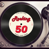 Aangepaste 50e verjaardag Retro Music Record Rocki Kaart