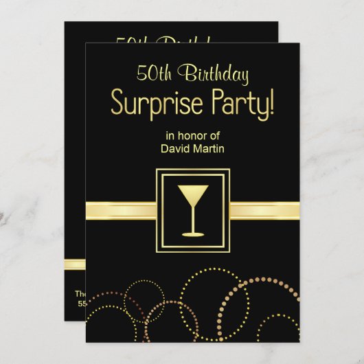 Aangepaste 50e verjaardag Uitnodigingen voor verra (Voorkant / Achterkant)