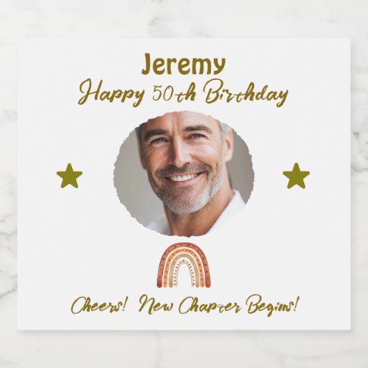 Aangepaste 50e verjaardag Wijn & Mousserende Wijn  Sparkling Wijnetiket (Enkel label)