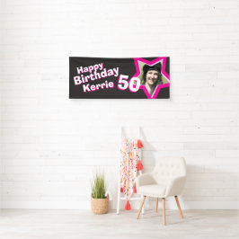 Aangepaste 50e verjaardagsster fotobanner spandoek