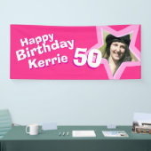 Aangepaste 50e verjaardagsster fotobanner spandoek (Beurs)
