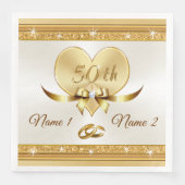 Aangepaste 50ste bruiloft Jubileum Dinner servette Servet (Voorkant)
