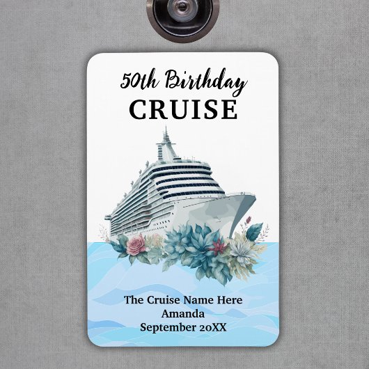Aangepaste 50ste verjaardag cruise cabin deur magneet
