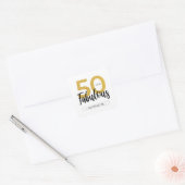 Aangepaste 50ste verjaardag Faux Goud Script Feest Vierkante Sticker (Envelop)