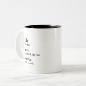 Aangepaste 50ste verjaardag Fun museumlabel intern Tweekleurige Koffiemok (Voorkant links)