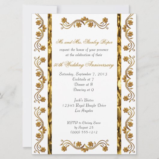 Aangepaste 50ste verjaardagsuitnodigingen kaart (Voorkant)