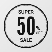 aangepaste 52-inch Ronde SUPER SALE Eenvoudige zwa Raamsticker (Vel)