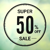 aangepaste 52-inch Ronde SUPER SALE Eenvoudige zwa Raamsticker (Vel 3)