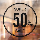 aangepaste 52-inch Ronde SUPER SALE Eenvoudige zwa Raamsticker (Vel 2)