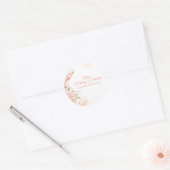 Aangepaste 55e verjaardag perzik bloemige tulpen ronde sticker (Envelop)