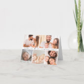 Aangepaste 5 Foto Collage Grid Baby geboorte Bedankkaart (Voorkant)