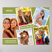 Aangepaste 5 foto-collage MOM U bent de beste Poster (Voorkant)