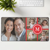 Aangepaste 5 foto collage rode familie bureaumat