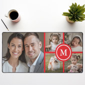 Aangepaste 5 foto collage rode familie bureaumat