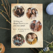 Aangepaste 5 foto collage rustieke Pasen briefkaar Kaart