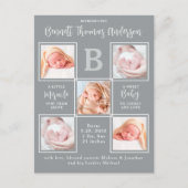 Aangepaste 5 foto geboorteaankondiging pasgeboren  briefkaart (Voorkant)