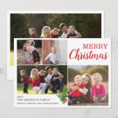 Aangepaste 5 foto Moderne vrolijke kerstbladeren Feestdagenkaart (Voorkant / Achterkant)