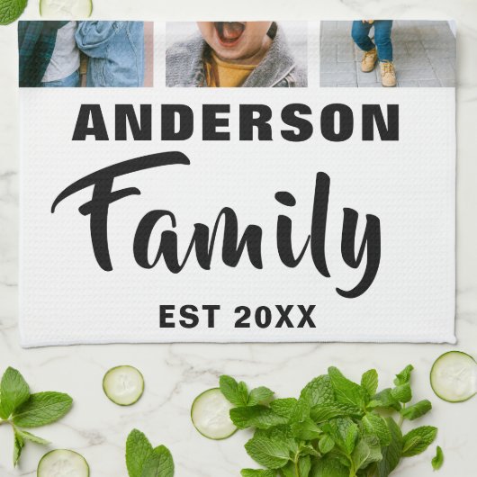 Aangepaste 5 foto theedoek (Gevouwen)