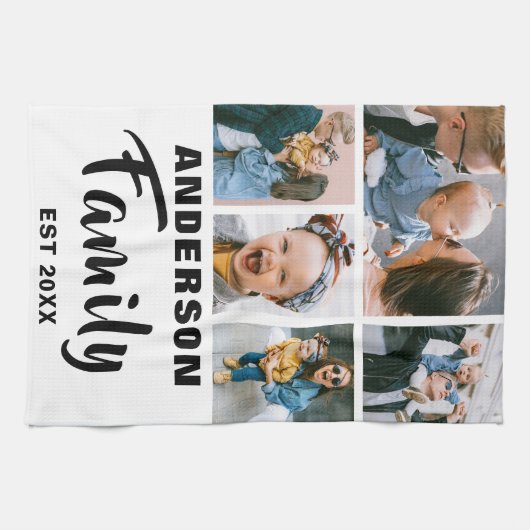 Aangepaste 5 foto theedoek (Horizontaal)