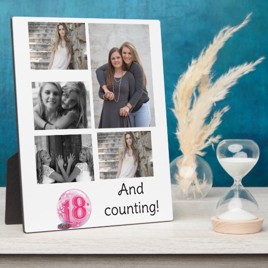 Aangepaste 5 fotocollage | 18e verjaardag fotoplaat (Zijkant)