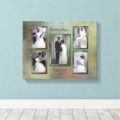 Aangepaste 5 fotocollage canvas afdruk (Insitu (Houten vloer))