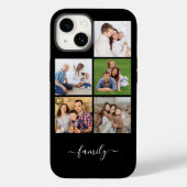 Aangepaste 5 fotocollage-familie, aangepaste tekst Case-Mate iPhone case (Achterkant)