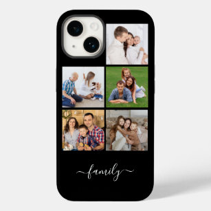 Aangepaste 5 fotocollage-familie, aangepaste tekst Case-Mate iPhone 14 hoesje