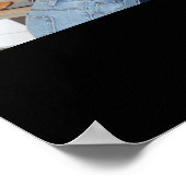 Aangepaste 5 foto's Black Gold Typography Holiday Poster (Hoek)