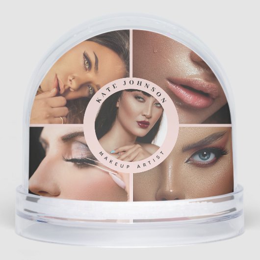 Aangepaste 5 foto's Collage Business Christmas Sneeuwbol (Voorkant)