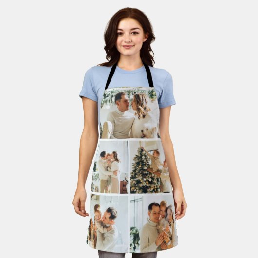 Aangepaste 5 Photo Collage All-Over Print Schort (Gedragen)