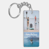 Aangepaste 5 Photo Collage Sleutelhanger met Tekst (Voorkant Links)