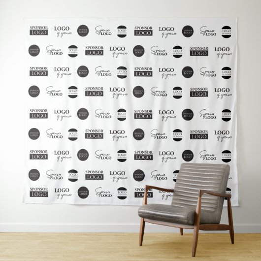 Aangepaste 5-sponsorlogostap en herhaalbare achter wandkleed (In Situ (horizontaal))
