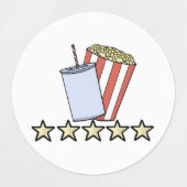 Aangepaste 5 sterren filmrecensie Popcorn-drank fi Labels (Design 1)