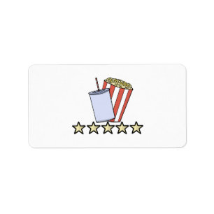 Aangepaste 5 sterren filmrecensie Popcorn-drankfil Etiket