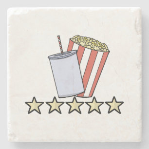 Aangepaste 5 sterren filmrecensie Popcorn-drankfil Stenen Onderzetter