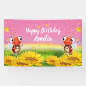 Aangepaste 5 'x 3' Ladybug Verjaardag vinyl Banner (Horizontaal)