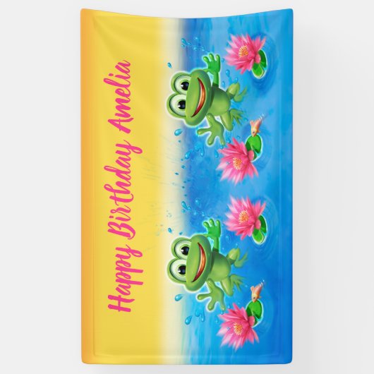 Aangepaste 5 'x 3' Leapfrog Verjaardag vinyl Banne Spandoek (Verticaal)