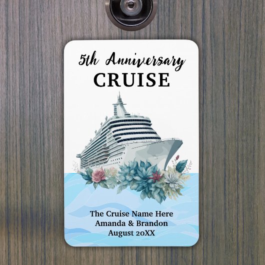 Aangepaste 5e jubileum cruise hutdeuren magneet