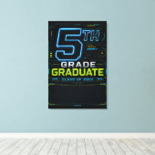 Aangepaste 5e klas Gamer Afgestudeerde 2026 Canvas Afdruk (Insitu (Houten vloer))
