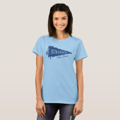 Aangepaste 5e klas school wimpel leraar naam Blauw T-shirt (Voorkant volledig)