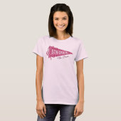 Aangepaste 5e klas school wimpel leraar naam Roze T-shirt (Voorkant volledig)