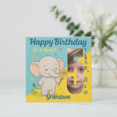 Aangepaste 5e Verjaardag Olifant Zoet Uw Fotokaart Kaart (Staand voorkant)