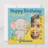 Aangepaste 5e Verjaardag Olifant Zoet Uw Fotokaart Kaart (Voorkant)