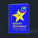 Aangepaste 5e Verjaardag Sterren voor Grote Kleind Kaart<br><div class="desc">Cute yellow stars with colorful flowers and numbers for great granddaughter's 5th birthday. Name of Famy member or friend may be added in template. Origineel design by Anura Design Studio.</div>