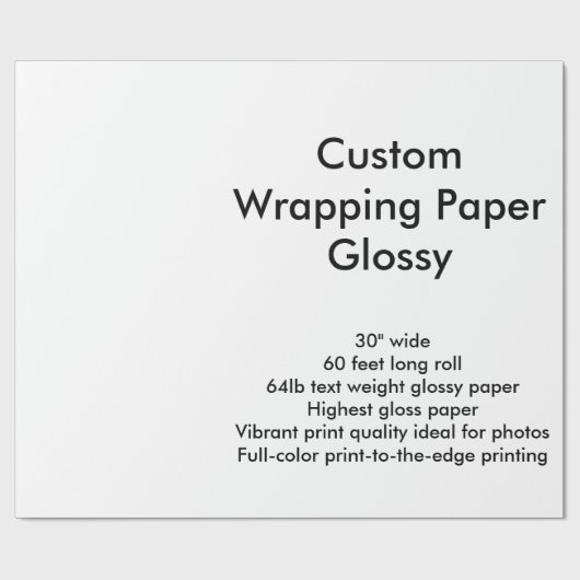 Aangepaste 60-inch glanzend opvulpapier Roll Cadeaupapier (Vlak)