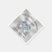 Aangepaste 60e bruiloft Jubileum Cocktail servette Servet (Hoek)