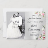 Aangepaste, 60e bruiloft Jubileum Party Uitnodigin Kaart (Voorkant)