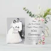 Aangepaste, 60e bruiloft Jubileum Party Uitnodigin Kaart (Staand voorkant)